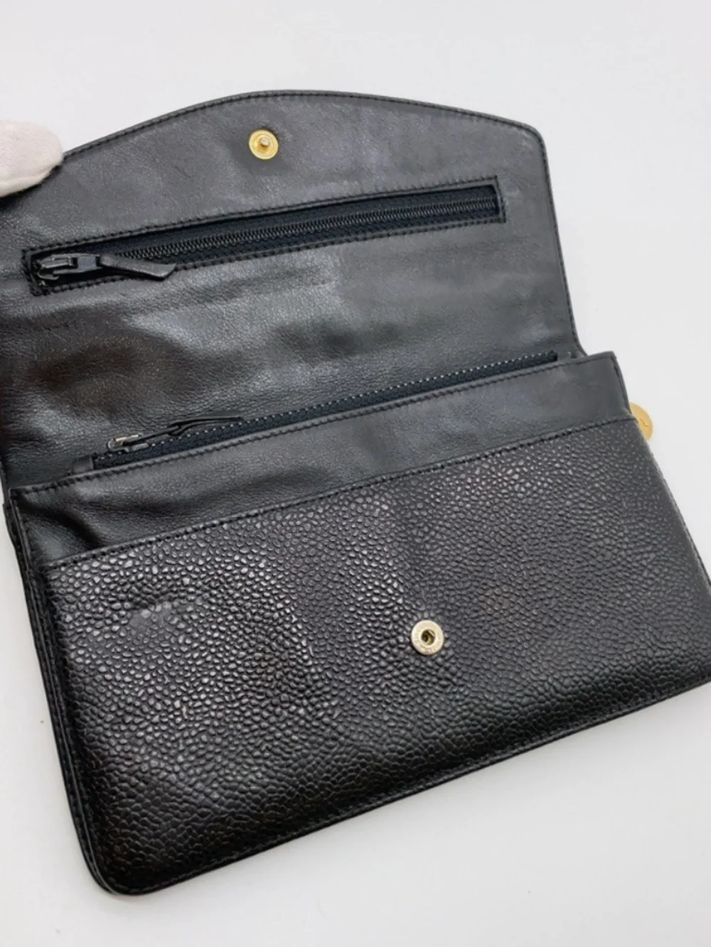 CHANEL Leather Black WOC W/Box